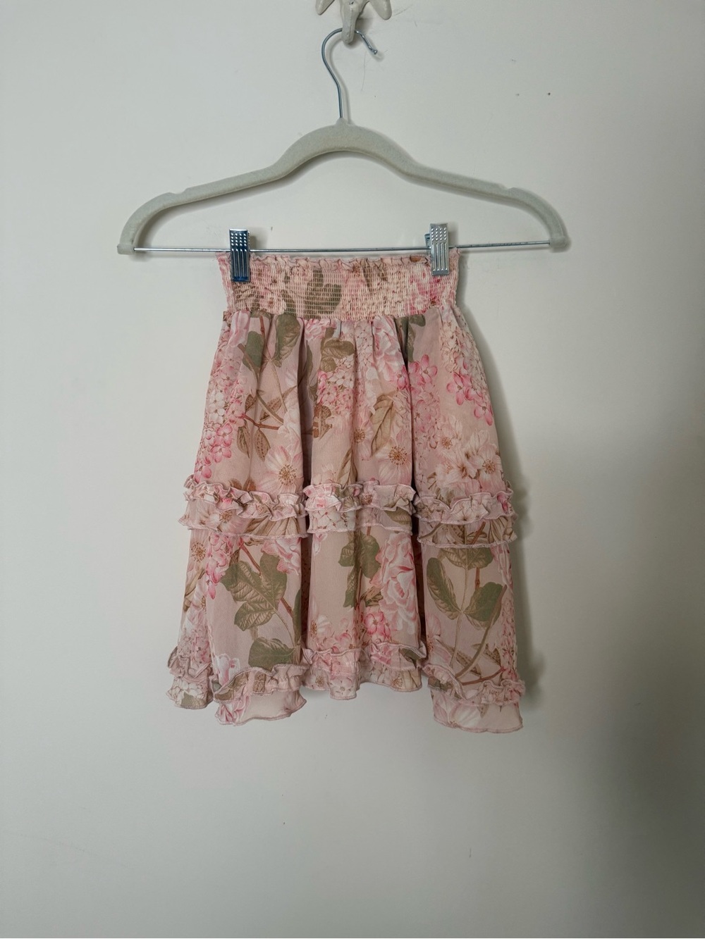 Show Me Your MuMu Pink Floral Ruffle Mini Skirt